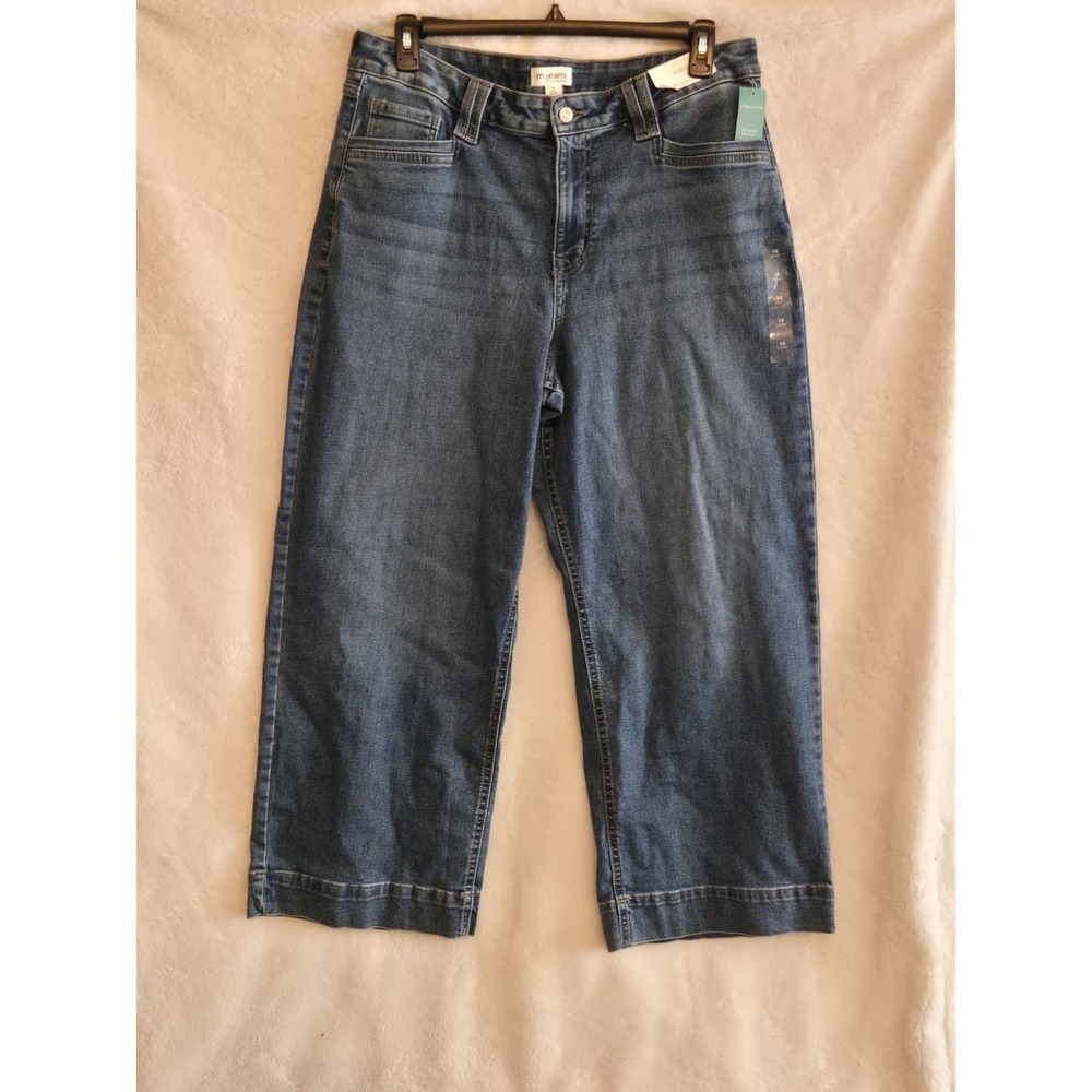 Maurices M Jeans Denim Women's 18 Short Wide Leg NEW High Rise Super Stretch